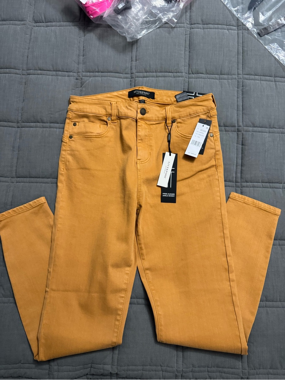 Liverpool Women's Piper Hugger Ankle Skinny Jeans in Mustard